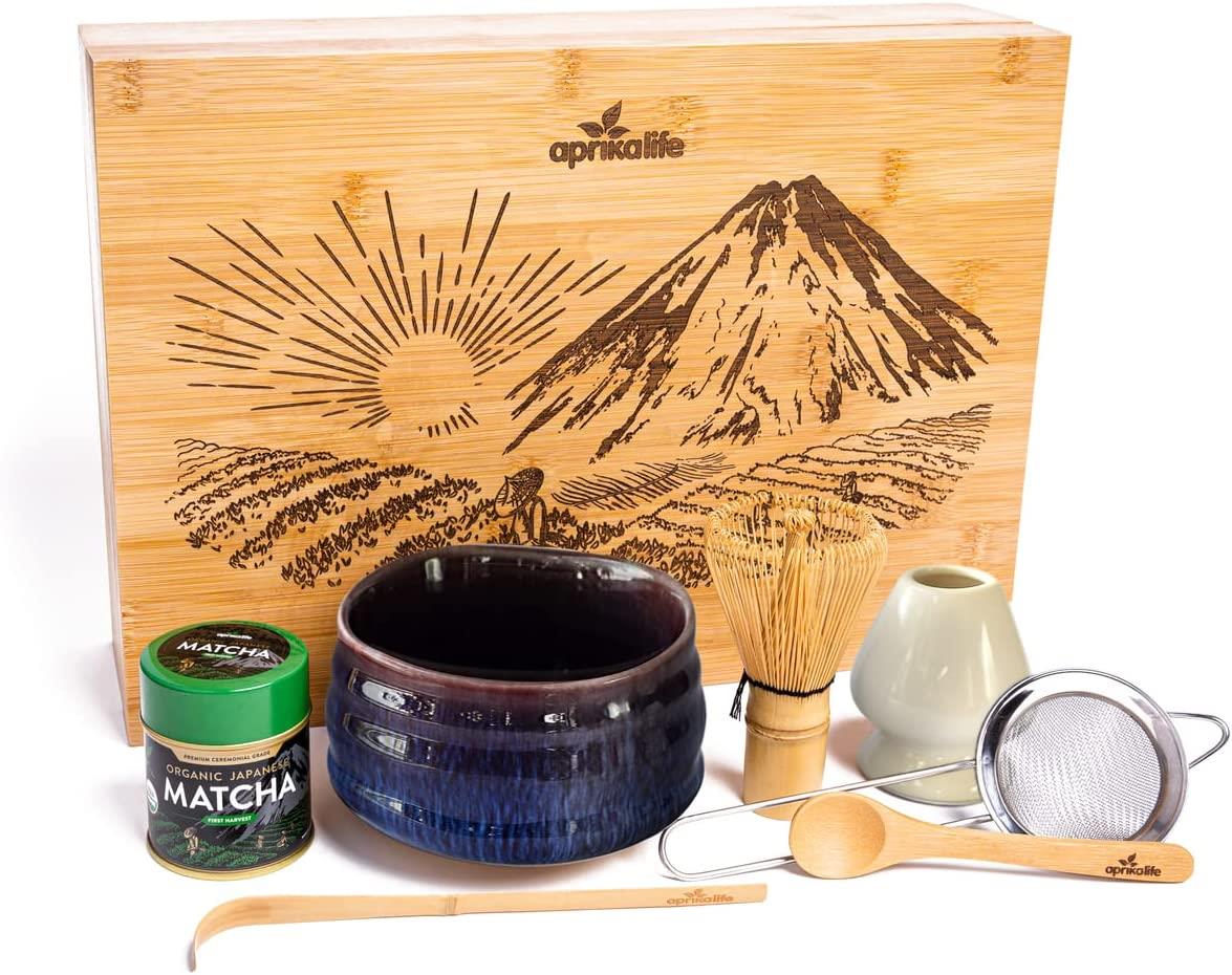4x Japanese Set, Matcha Whisk, Traditional , Matcha Bowl, Ceramic Whisk  Holder, Handmade Matcha Ceremony 
